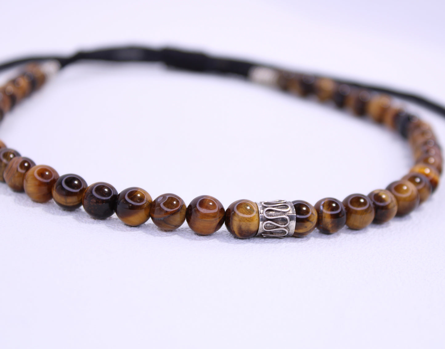 Tiger Eye Gemstone Necklace Sterling Silver 925